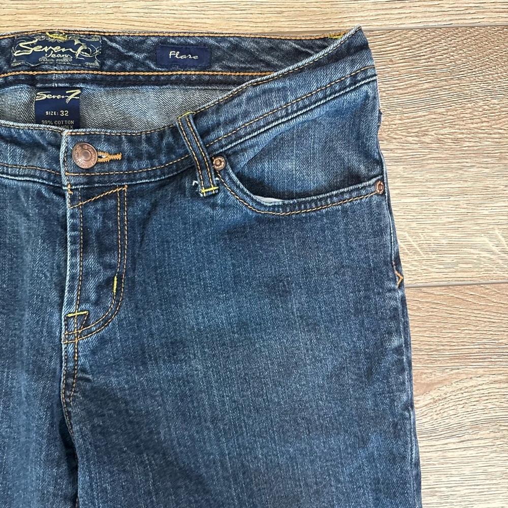 Seven7 Blue Flare Jeans - Picture 3 of 5